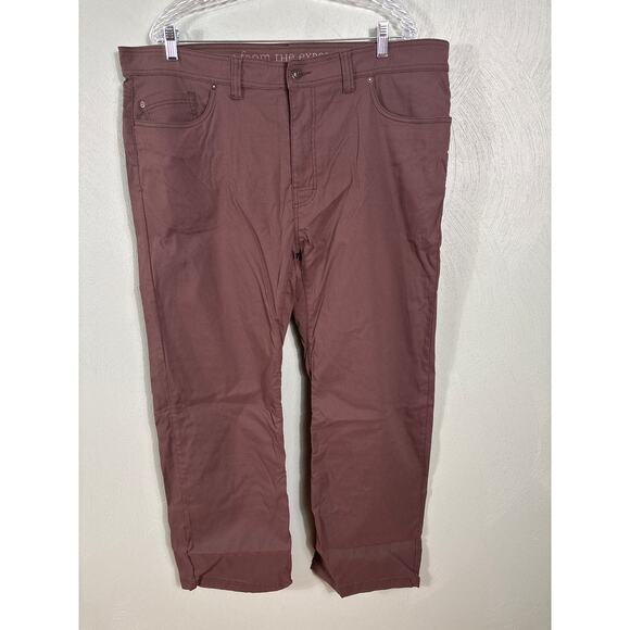 Prana Men's Pants Size 40x30 Mid-Rise Slim Fit Hiking Performance Brown - Picture 2 of 10